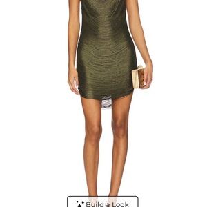 superdown Olive Ruched Mini Dress